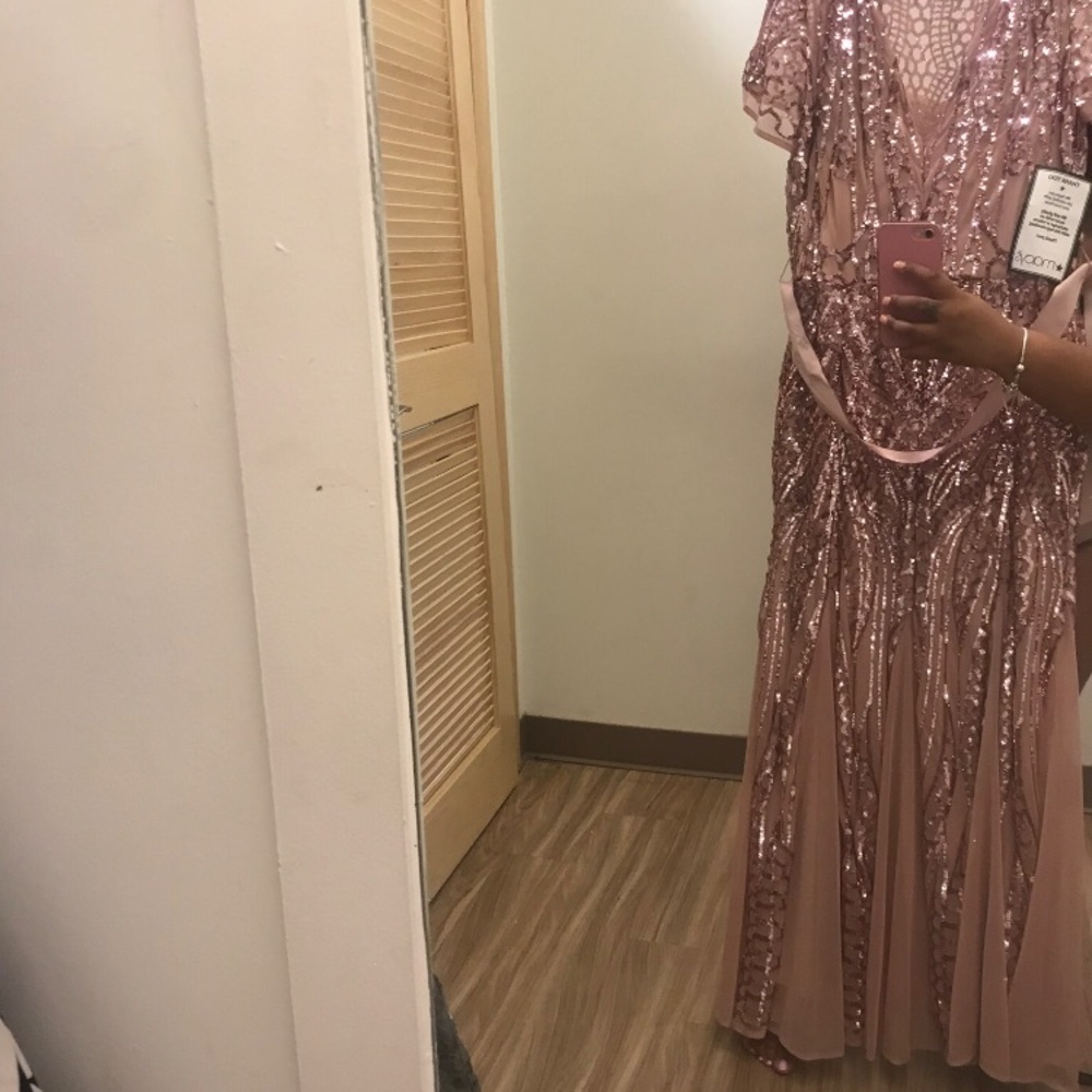 Pink sparkly floral dress
